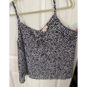 LOFT Navy and White Floral Camisole SZ XL